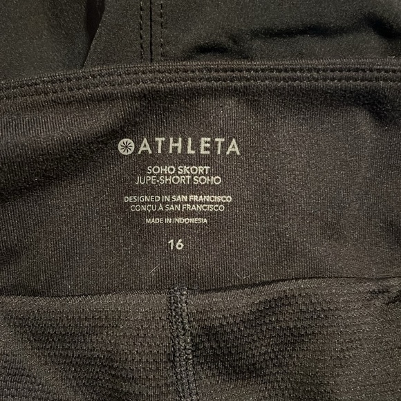Athleta Women Black SoHo Skort Jupe-Short SoHo Zip Pockets Q21 - Picture 3 of 4